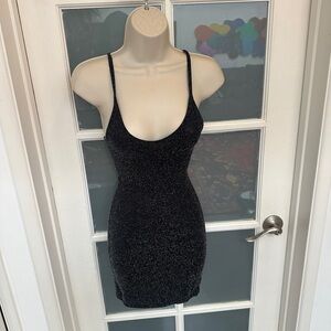 PrettyLittleThing Black and Silver Sequin Mini Dress